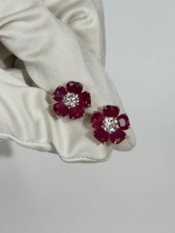 VERDI JEWELLERY СЕРЬГИ С РУБИНАМИ A27L 4