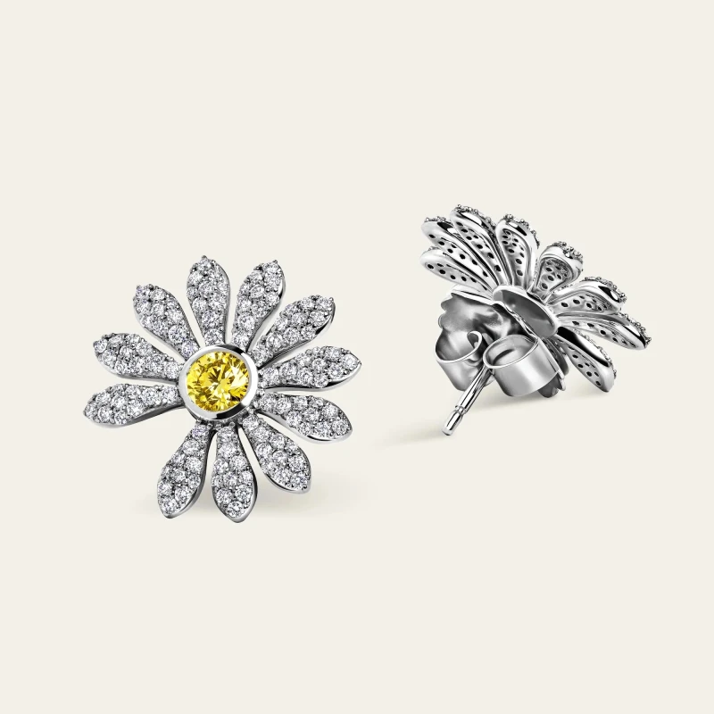 Jacob & Co Jacob & Co. X PEACEMINUSONE Yellow Diamond And Pavé Earrings ER-GG-WG 2