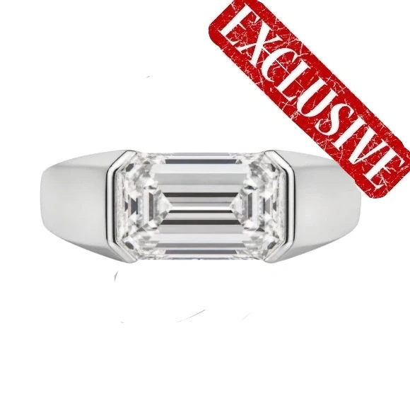 EMERALD DIAMOND 5.04 CT E/INTERNALLY FLAWLESS RING (SIZE 56)