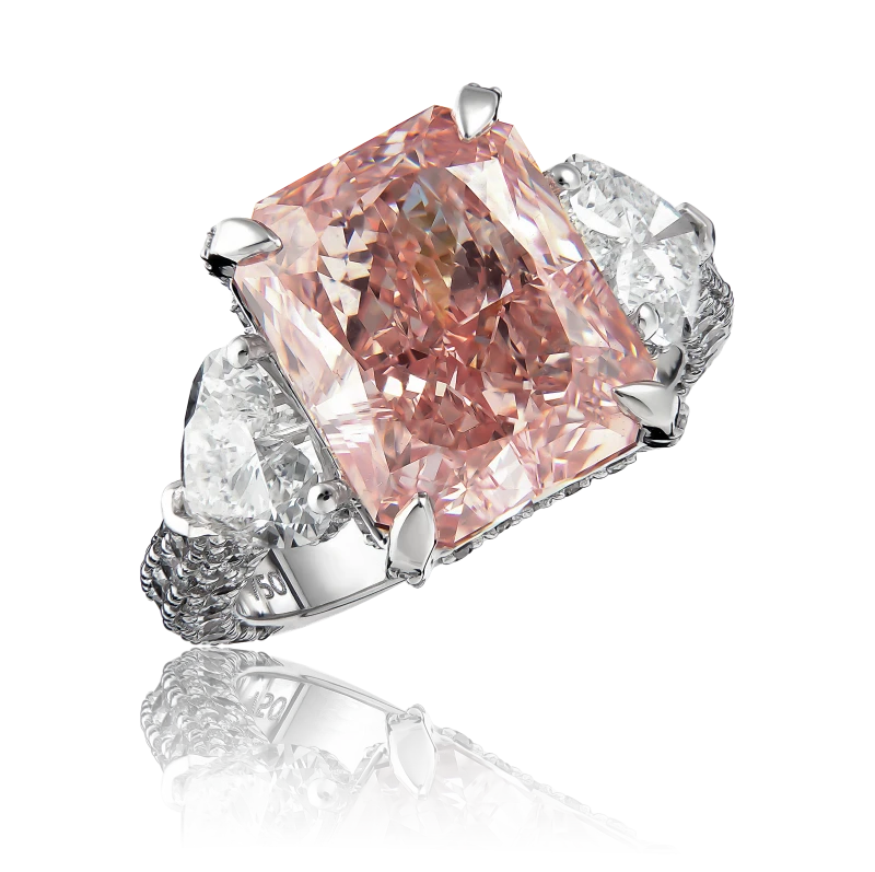 Earrings without a brand RADIANT 8.12 CT FANCY INTENCE PINK/VS2 RING (GIA) nn8.12ctPINK 1