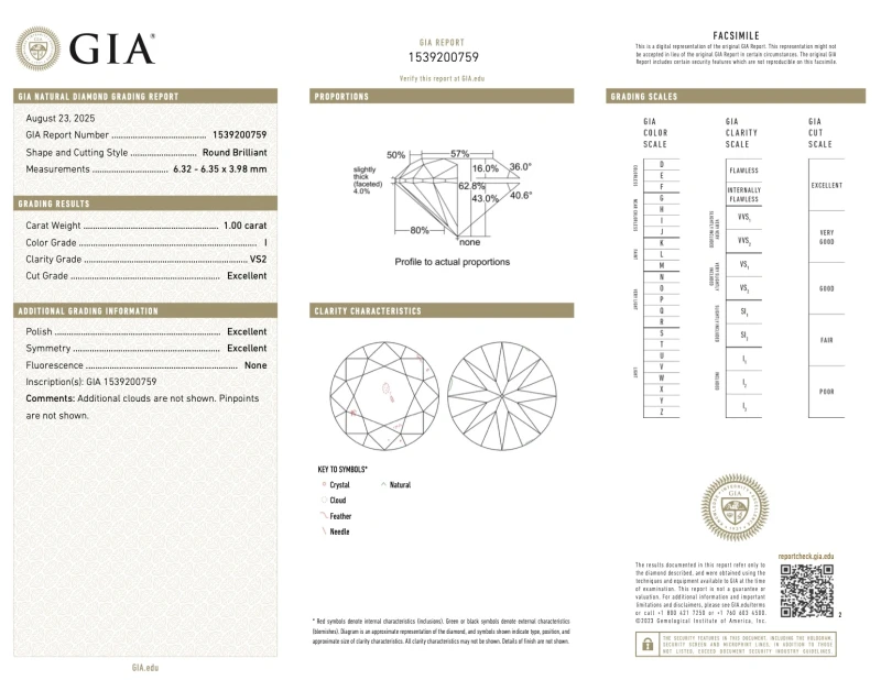 No name ROUND DIAMOND 1.00-1.00 CT I/VS2 EARRINGS (GIA) 759971 1.00-1.00ct I/VS2 2