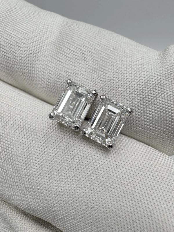 DeRosa EMERALD DIAMONDS 1.00-1.00 CT F/VVS1-VS1 EARRINGS (GIA) 1.00 E449214 3