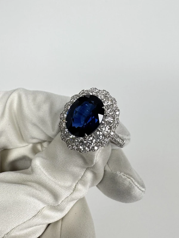 СЕРЬГИ NO NAME SAPPHIRE 6.19 CT AND DIAMOND RING NN6.19CT 5