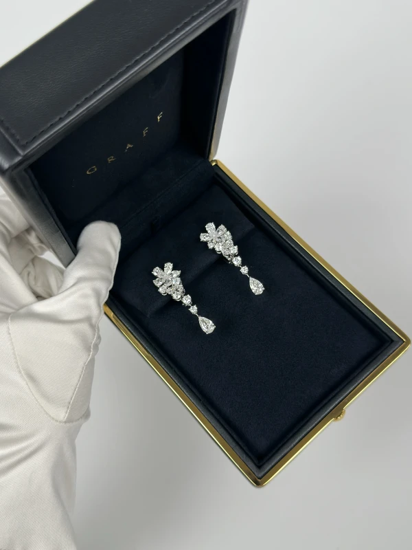 Graff Carissa Single Flower Earrings 10.02 CT RGE1094 6