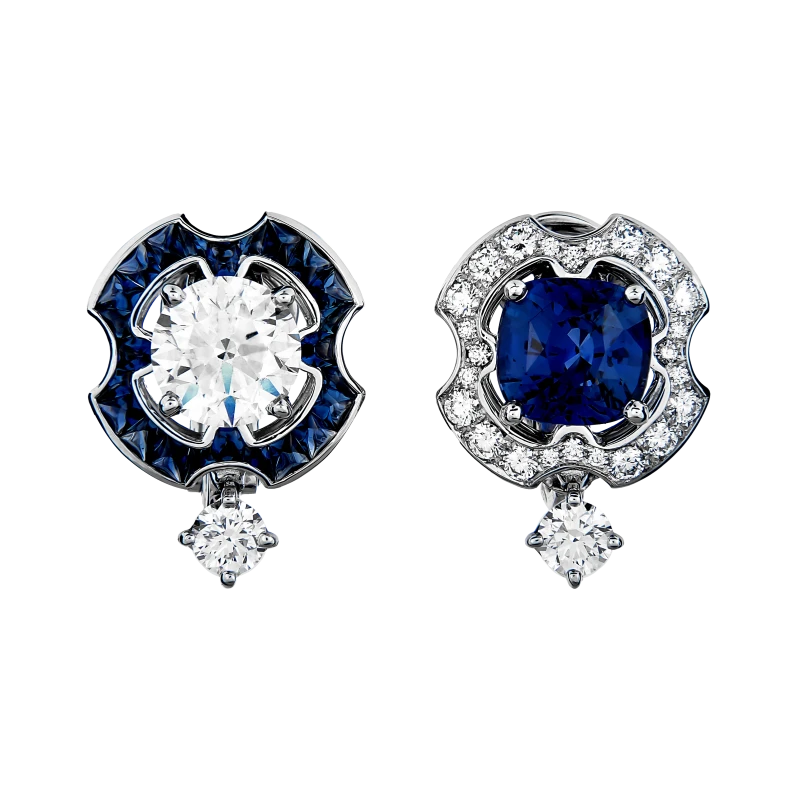 Bvlgari SAPPHIRE 3.51 CT & ROUND 2.00 CT EARRINGS BVG3.51-2.00 1