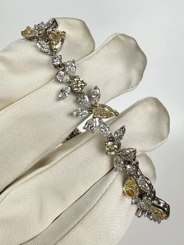 DeRosa PEAR DIAMONDS 6.14 CT FANCY LIGHT YELLOW BRACELET (SIZE 17.0) B155511 2