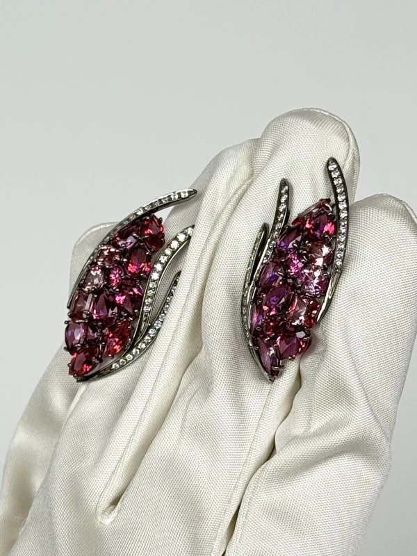 Jacob & Co СЕРЬГИ С БРИЛЛИАНТАМИ И РУБЕЛЛИТАМИ 91123673 4