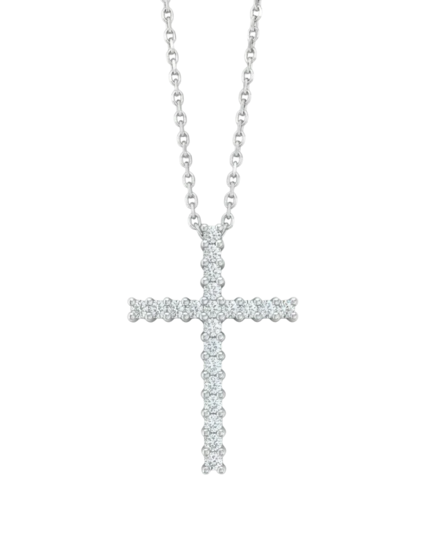 Crivelli Колье крест из белого золота с бриллиантами 0,330 CT 024-0630-4/27459932 1