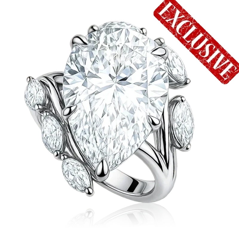 PEAR DIAMOND 10.10 CT H/INTERNALLY FLAWLESS RING (GIA)