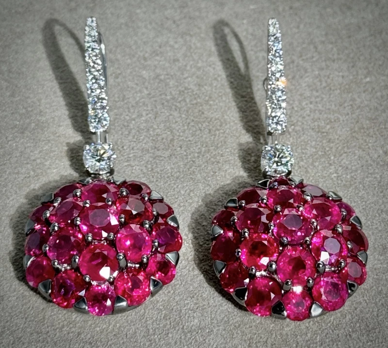 GRAFF BOMBE RUBY & DIAMOND EARRINGS BOMBE RUBY DIAMOND GRAFF 5