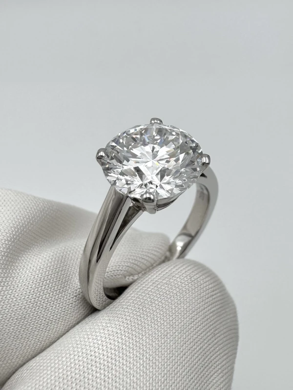 De Beers ROUND DIAMOND 3.08 CT E/VVS1 EXEXEX RING (GIA) DB3.33CT 3