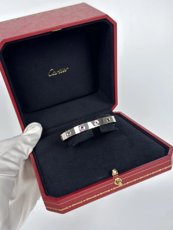 Cartier LIMITED EDITION LOVE BRACELET, SAPPHIRES (SIZE 17) B6093417 4