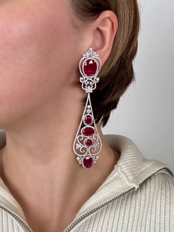 Jacob & Co CHANDELIER RUBY & DIAMOND EARRINGS 20100005941 2