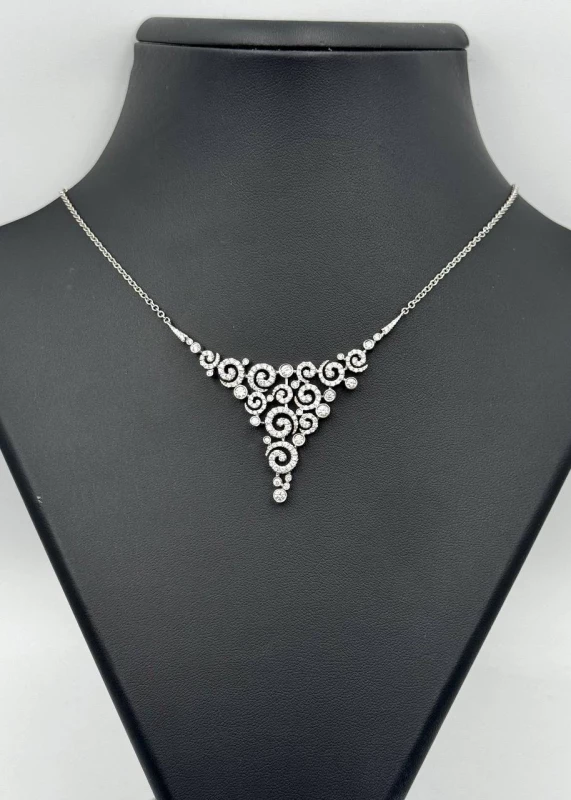 Stefan Hafner Diamond Large Swirl Necklace 3851A1 1