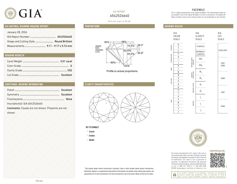 No name ROUND DIAMOND 3.01-3.00 CT G/VS2 EARRINGS (GIA) EXEXEX nn3.01-3.00ct G/VS2 2
