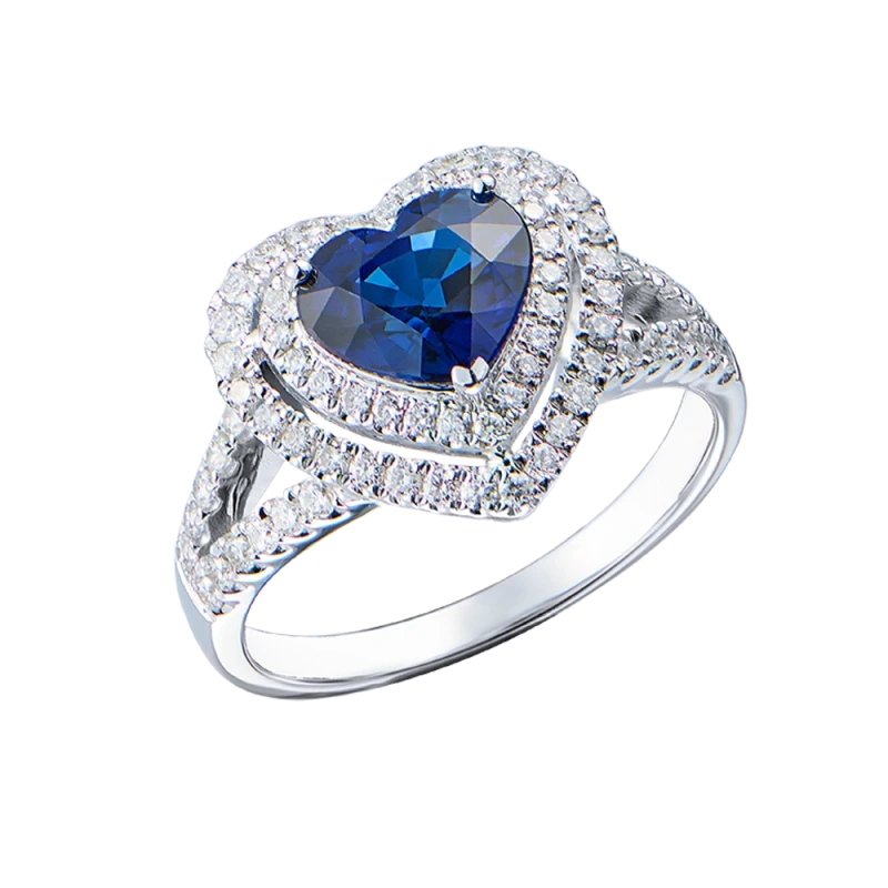 HEART SAPPHIRE 1.60 CT ROYAL BLUE RING (SIZE 51)