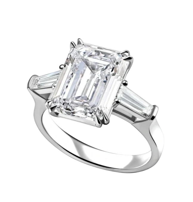 EMERALD DIAMOND 3.03 CT G/VS2 RING (GIA)