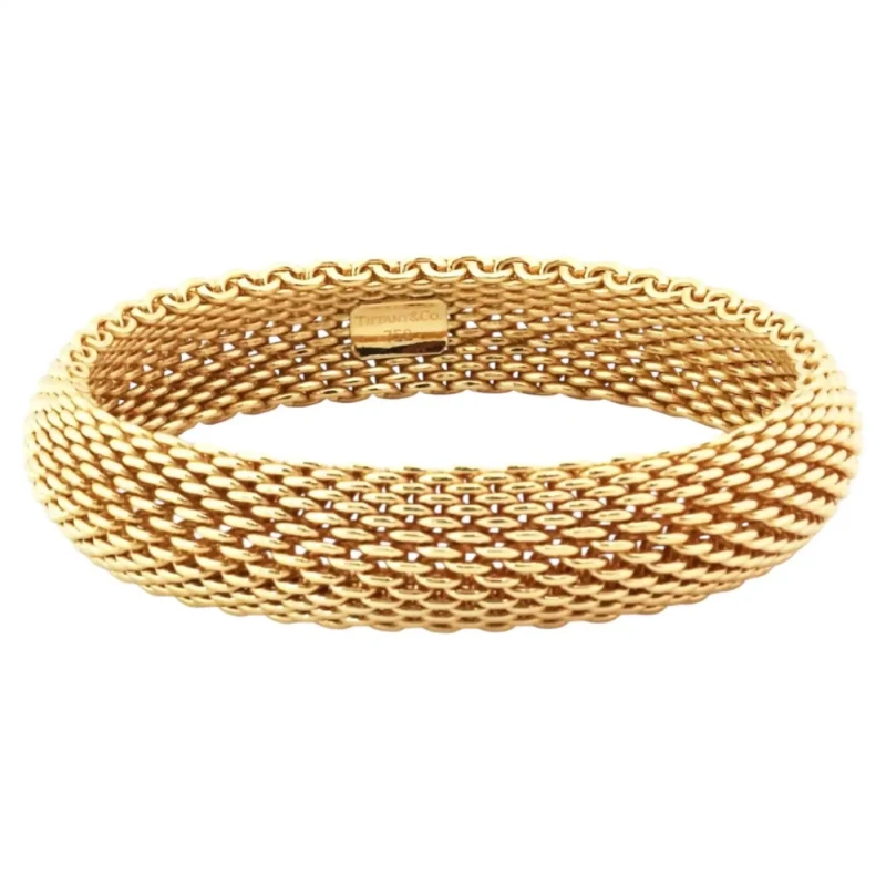 Somerset Mesh Bangle Bracelet, in Yellow Gold