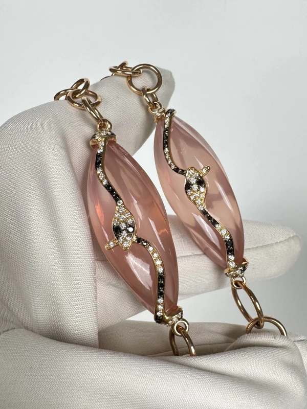 Crivelli ROSE QUARTZ & DIAMOND NECKLACE 212-L750 4