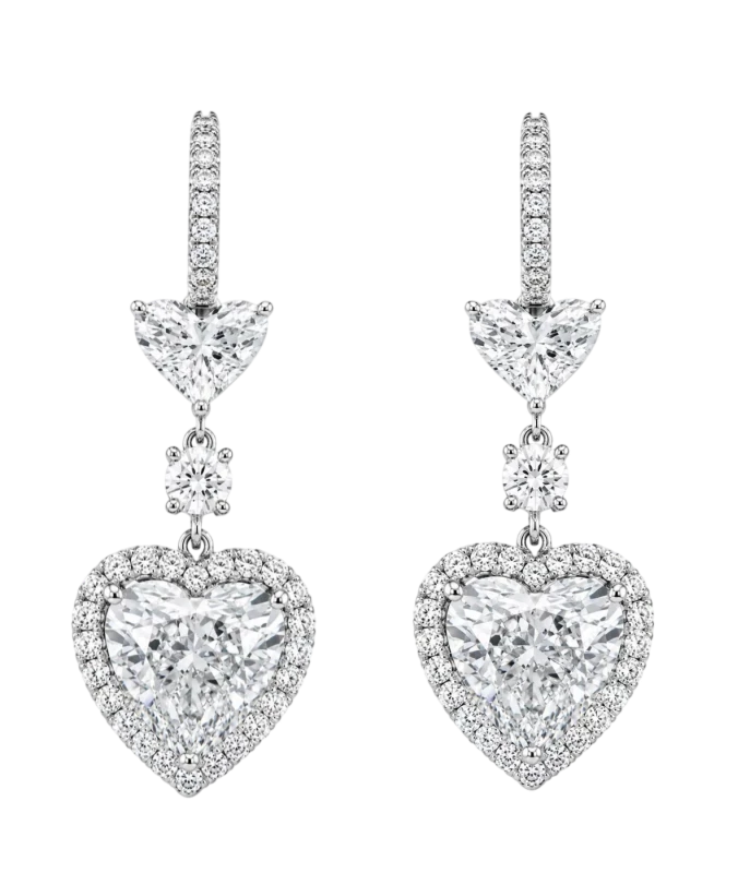 HEART DIAMOND 3.17-3.02 CT D-E/VVS2-VS2 EARRINGS (GIA)