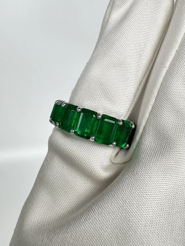 DeRosa EMERALD 11.18 CT VIVID GREEN RING (SIZE 53) R548301 4