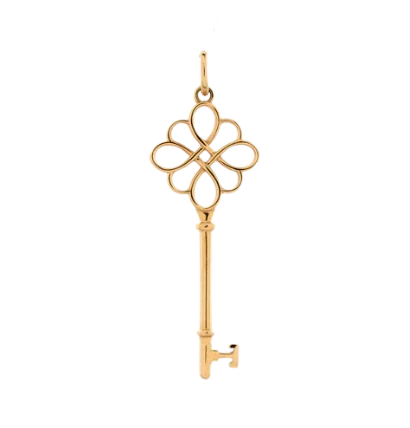KEY KNOT PENDANT, YELLOW GOLD