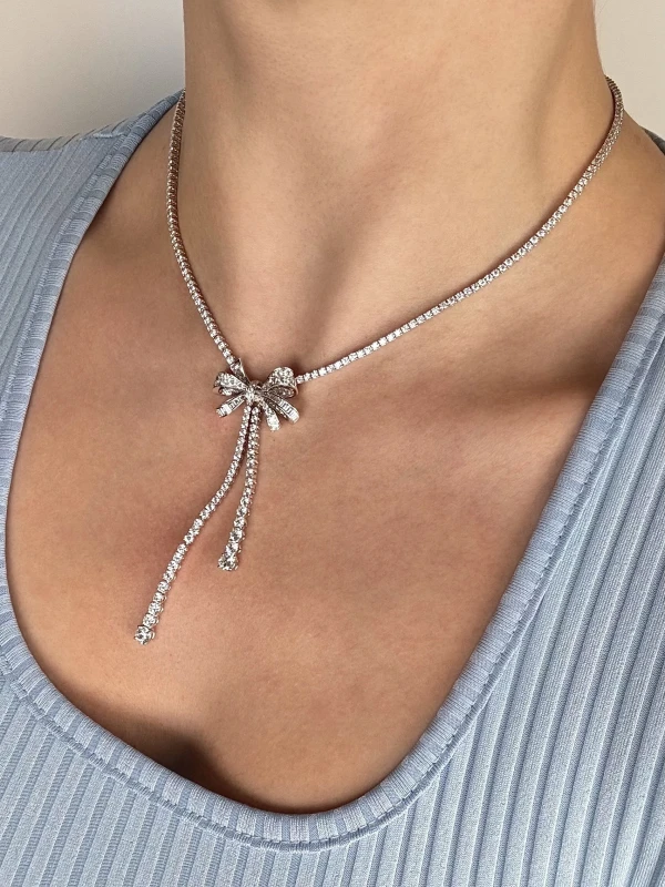 Graff Tilda’s Bow Double Strand Round Diamond Necklace RGN461 6