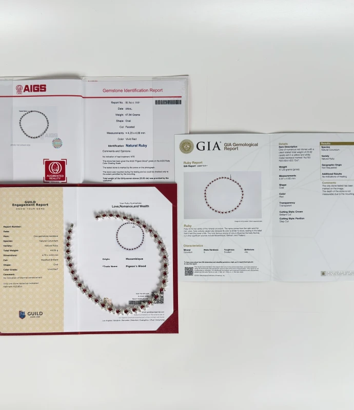 Earrings without a brand RUBY 23.82 CT AND DIAMOND 23.73 CT NECKLACE (GIA/GUILD/AIGS) NN23.82 6