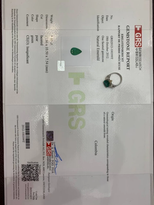 СЕРЬГИ NO NAME КОЛЬЦО С ИЗУМРУДОМ 5.86 CT GREEN COLOMBIA EMERALD 5.86 CT 3