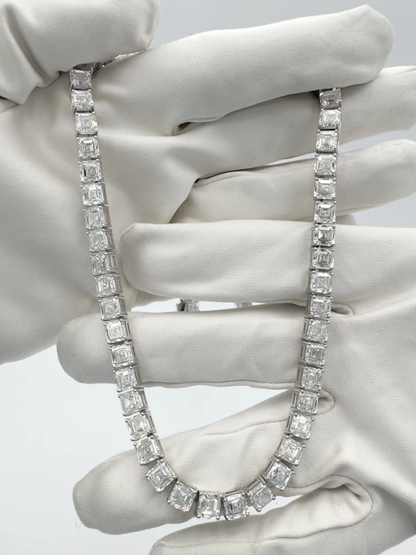 Earrings without a brand SQUARE EMERALD DIAMONDS 77.55 CT G/VVS2-VS1-VS2 NECKLACE (GIA) NN77.55CT 3