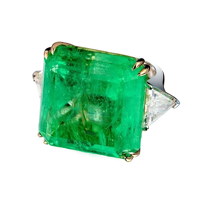 No name COLOMBIA EMERALD 78.46 CT GREEN RING (GRS) NN78.46 2