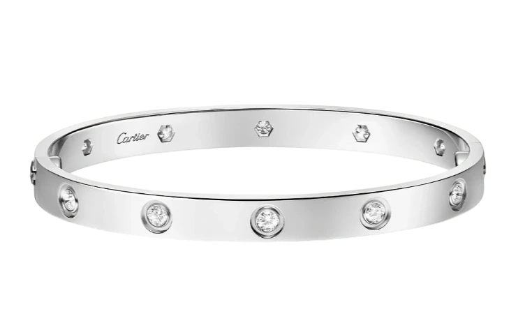 Cartier LOVE BRACELET, 10 DIAMONDS, WHITE GOLD (SIZE 17) B6070416 1