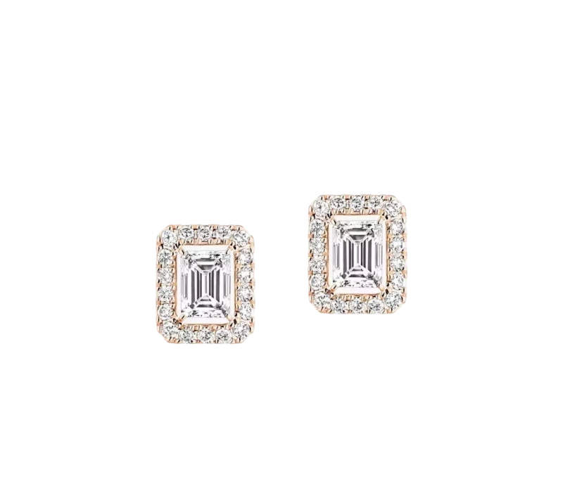 Joy emerald-cut diamond earrings, small