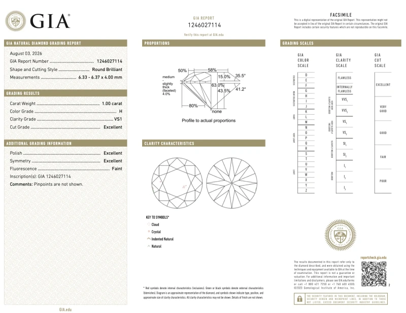 No name ROUND DIAMOND 1.00-1.00 CT H/VS1 EARRINGS (GIA) 124256-1.00-1.00 H/VS1 3