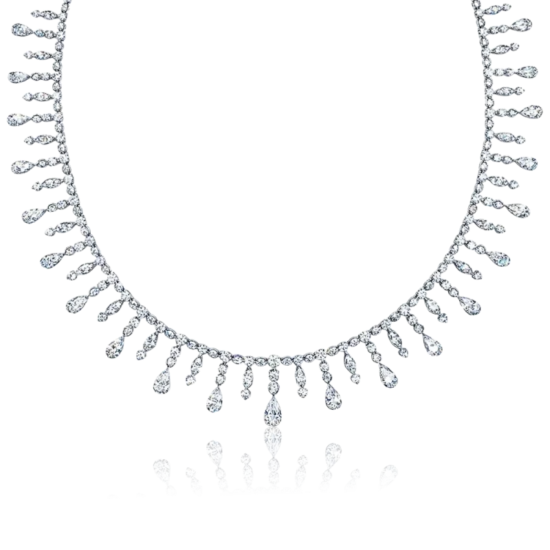 GRAFF White Gold White Pear Shape and Round Diamond Fringe 25.88 ct Set RGN977 2