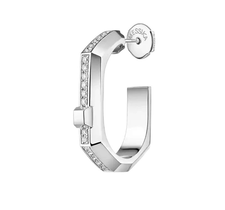 Moderniste single pavé earring, small model