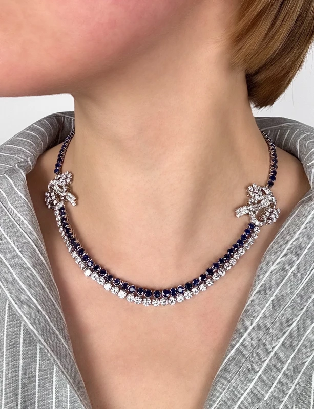 RalfDiamonds SAPPHIRE 21.36 CT & DIAMONDS 14.96 CT NECKLACE RalfDiamonds24 2