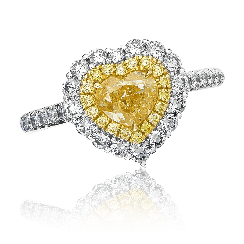 HEART DIAMOND 1.00 CT FANCY LIGHT YELLOW/VS2 RING (SIZE 53)