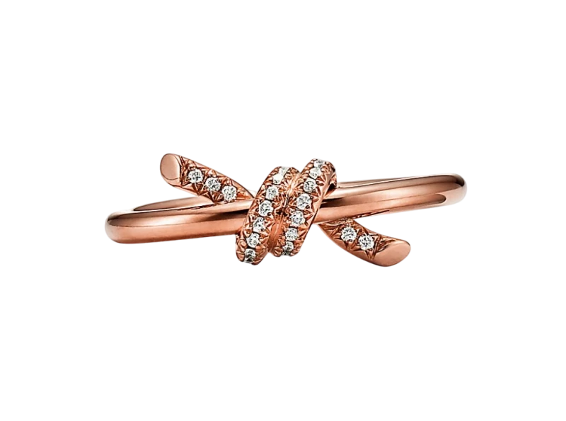 Tiffany & Co Tiffany Knot Ring in Rose Gold with Diamonds (SIZE 52) 69526411 1