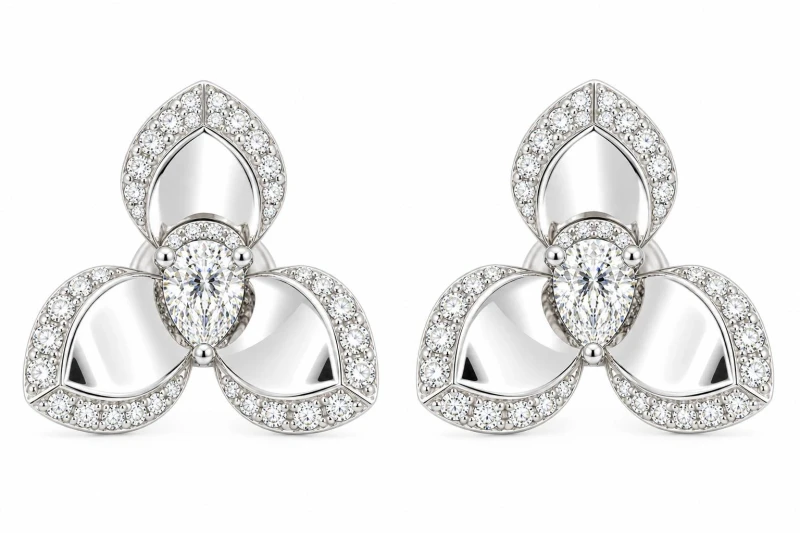 DIAMOND PAVE EARRINGS 0.77CT