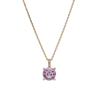 So Happy Pink Stone & Diamond Pendant