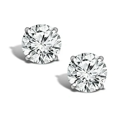 ROUND DIAMOND 3.02-3.02 CT D/VS2 EARRINGS (GIA)