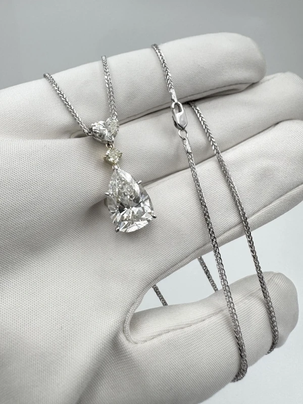 Earrings without a brand PEAR DIAMOND 5.09CT J/SI1 PENDANT 5.09CT J/SI 4