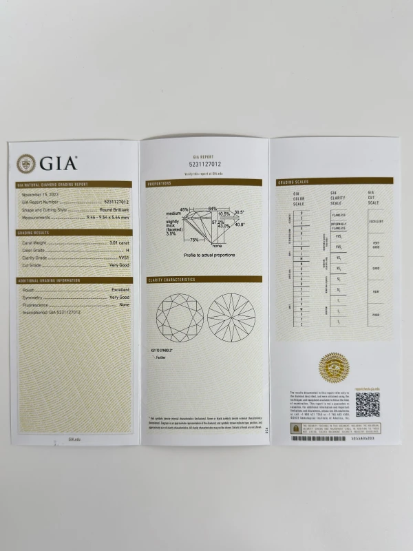 DeRosa DIAMOND 3.01 CT H/VVS1 RING (GIA) R456301 3