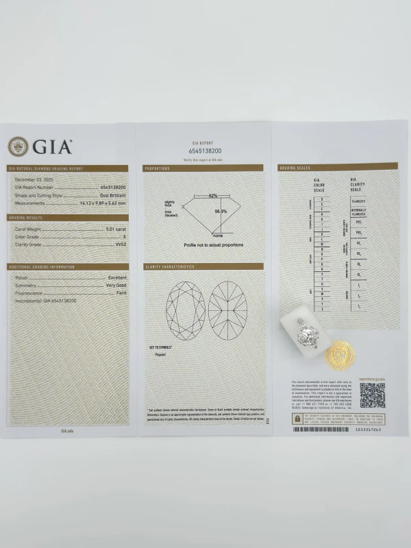 No name OVAL DIAMOND 5.01 CT E/VVS2 RING (GIA) NN5.01-200 5