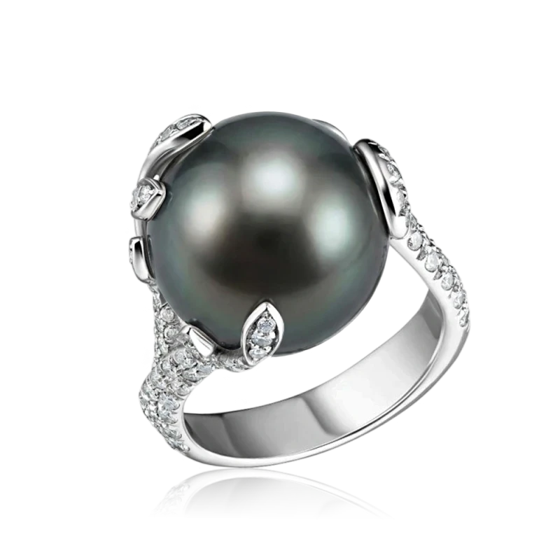 Olive Branch Akoya Pearl 14 mm Ring (SIZE 50)