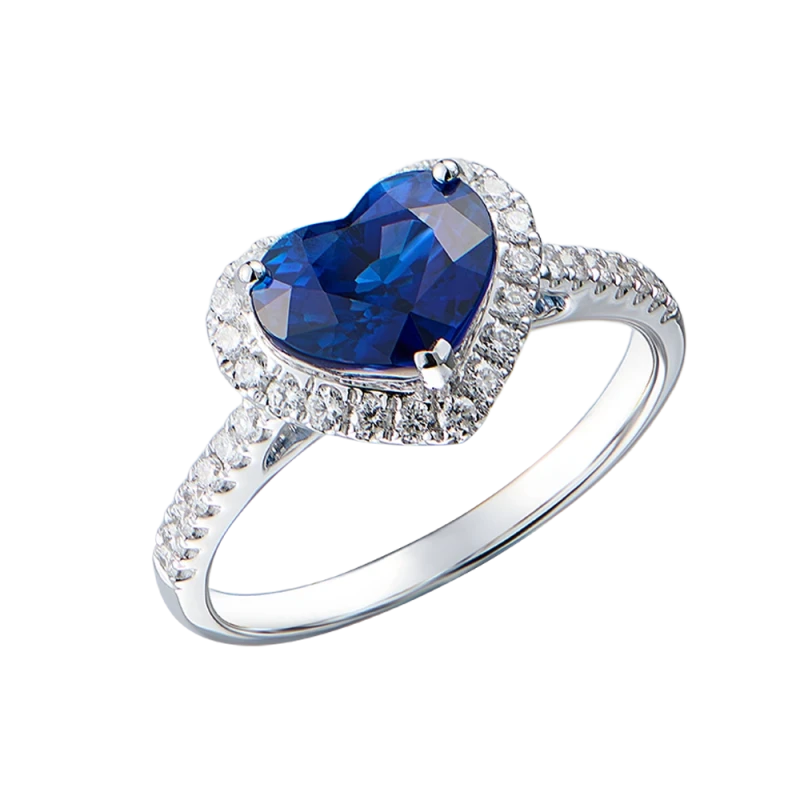 HEART SAPPHIRE 2.38 CT ROYAL BLUE RING (SIZE 52)
