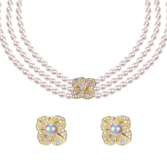 Mikimoto FLORAL DIAMOND PAVE SET Mikimoto