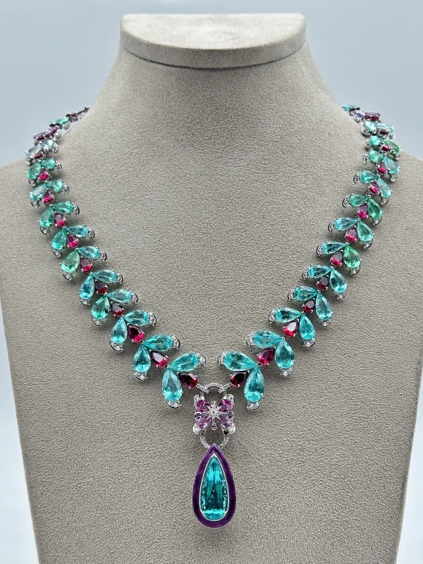 Gucci High Jewelry, Paraiba Tourmalines & Diamond Necklace 25F87 3