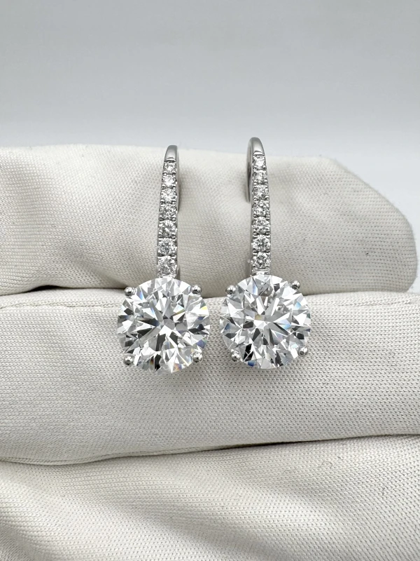 Earrings without a brand ROUND DIAMONDS 3.01-3.02 D/FL-IF EARRINGS NN 3.01-3.02 D/FL-IF 4